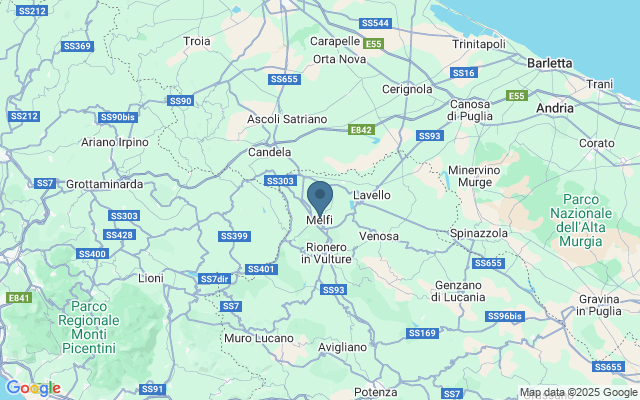 Kaart met locatie Castello di Melfi